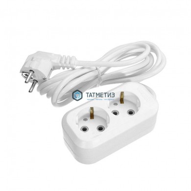 Удлинитель бытовой 2х3м с заземл. 10А, ПВС 3x0,75, UNIVersal У10-553 |  «ТАТМЕТИЗ» Удлинитель бытовой 2х3м с заземл. 10А, ПВС 3x0,75, UNIVersal У10-553 -  магазин крепежа «ТАТМЕТИЗ»