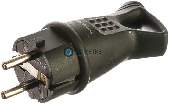 Эл.вилка угловая каучук однофазная с ушком, UNIVersal |  «ТАТМЕТИЗ» Эл.вилка угловая каучук однофазная с ушком, UNIVersal -  магазин крепежа «ТАТМЕТИЗ»