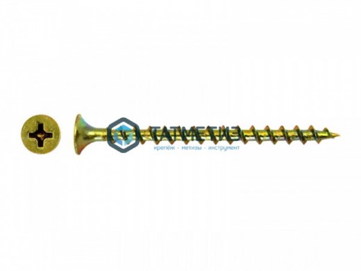 Саморезы потай по дереву желтые, PH2  3,8х65 (2 500 шт/уп) МС |  «ТАТМЕТИЗ» Саморезы потай по дереву желтые, PH2  3,8х65 (2 500 шт/уп) МС -  магазин крепежа «ТАТМЕТИЗ»