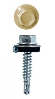 Саморез окраш.кров. 5,5х25 /1014/ слоновая кость |  «ТАТМЕТИЗ» Саморез окраш.кров. 5,5х25 /1014/ слоновая кость -  магазин крепежа «ТАТМЕТИЗ»