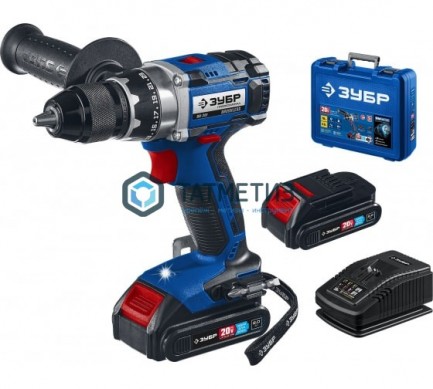 Дрель-шуруповерт 20 В, 70 Н·м, 2 АКБ (4 А·ч), бесщеточная, в кейсе, ЗУБР Т7 Профессионал |  «ТАТМЕТИЗ» Дрель-шуруповерт 20 В, 70 Н·м, 2 АКБ (4 А·ч), бесщеточная, в кейсе, ЗУБР Т7 Профессионал -  магазин крепежа «ТАТМЕТИЗ»