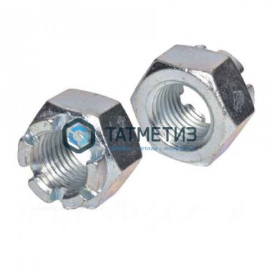 Гайка корончатая DIN 935, исп.2, оц М12 |  «ТАТМЕТИЗ» Гайка корончатая DIN 935, исп.2, оц М12 -  магазин крепежа «ТАТМЕТИЗ»