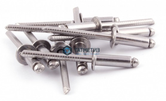 Заклепка 4,8 х 16/14 вытяжная с шир.бортиком нерж А2/А2 DIN 7337** |  «ТАТМЕТИЗ» Заклепка 4,8 х 16/14 вытяжная с шир.бортиком нерж А2/А2 DIN 7337** -  магазин крепежа «ТАТМЕТИЗ»