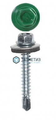 Саморез окраш.кров. 4,8х35 /6029/ зеленая мята |  «ТАТМЕТИЗ» Саморез окраш.кров. 4,8х35 /6029/ зеленая мята -  магазин крепежа «ТАТМЕТИЗ»