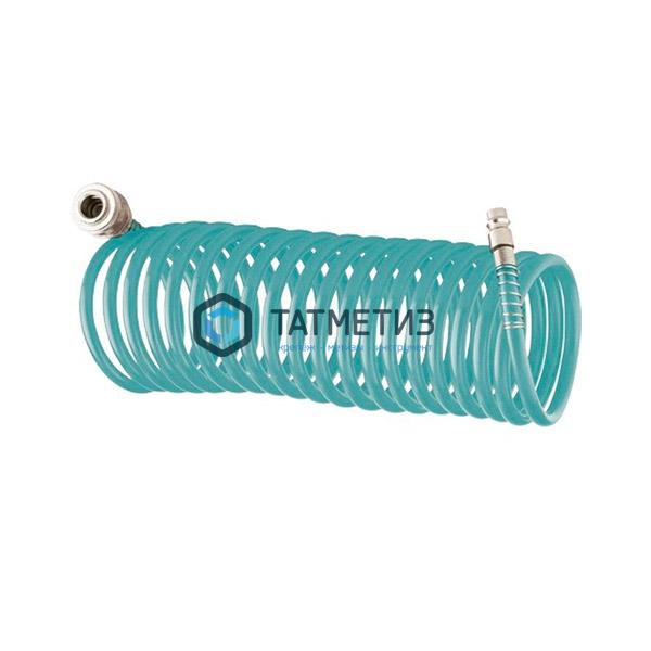Полиуретановый спиральный шланг профессиональный BASF, 15 м, с быстросъемными соединением // Stels Полиуретановый спиральный шланг профессиональный BASF, 15 м, с быстросъемными соединением // Stels