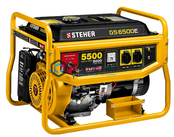 Бензиновый генератор с электростартером, 5500 Вт, STEHER Бензиновый генератор с электростартером, 5500 Вт, STEHER