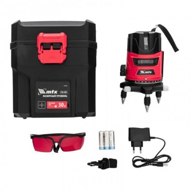 Уровень лазерный CRX-30R, 30 м, красный луч, батарейки, резьба 5/8"// MTX -  магазин «ТАТМЕТИЗ»