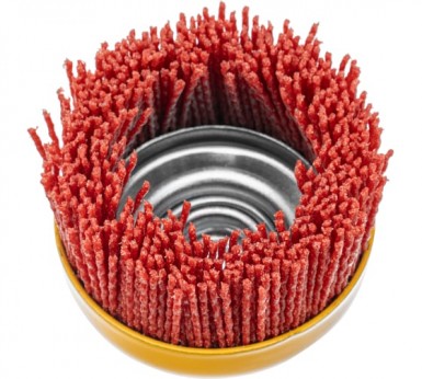 Щетка для УШМ чашка  75 мм, М14, нейлоновая щетина// Denzel |  «ТАТМЕТИЗ» Щетка для УШМ чашка  75 мм, М14, нейлоновая щетина// Denzel -  магазин «ТАТМЕТИЗ»