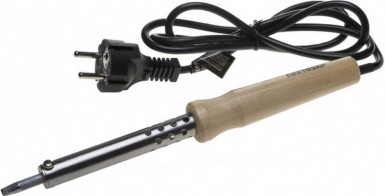Электропаяльник СВЕТОЗАР, деревянная рукоятка, жало "LONG LIFE", форма клин, 80Вт -  магазин «ТАТМЕТИЗ»