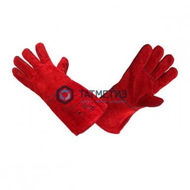 Краги спилковые пятипалые (красные) |  «ТАТМЕТИЗ» Краги спилковые пятипалые (красные) -  магазин «ТАТМЕТИЗ»