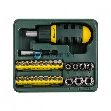 Набор отвертка реверсивная с битами и торцевыми головками, 29 предметов KRAFTOOL |  «ТАТМЕТИЗ» Набор отвертка реверсивная с битами и торцевыми головками, 29 предметов KRAFTOOL -  магазин крепежа «ТАТМЕТИЗ»