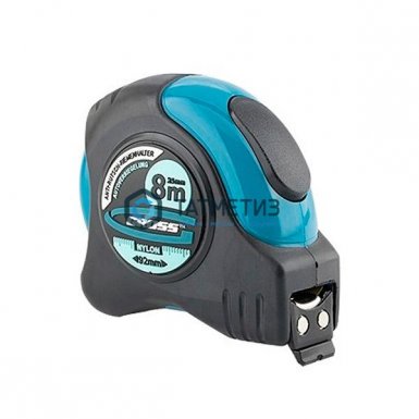 Рулетка "Schlagfest", 8 м x 25 мм, магн. обрезиненный зацеп, двухст. шкала, нейлоновое покр.// GROSS |  «ТАТМЕТИЗ» Рулетка "Schlagfest", 8 м x 25 мм, магн. обрезиненный зацеп, двухст. шкала, нейлоновое покр.// GROSS -  магазин «ТАТМЕТИЗ»