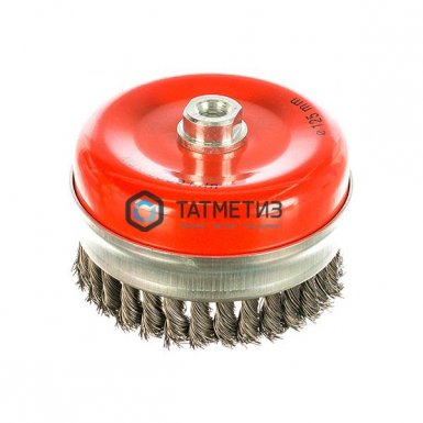 Щетка для УШМ чашка 125 мм, М14, усил.жгутированная стальная проволока 0,5 мм, MIRAX |  «ТАТМЕТИЗ» Щетка для УШМ чашка 125 мм, М14, усил.жгутированная стальная проволока 0,5 мм, MIRAX -  магазин «ТАТМЕТИЗ»