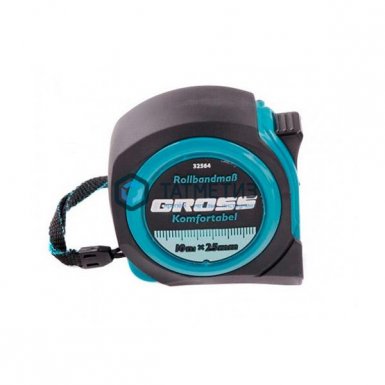 Рулетка Komfortabel, 10 м х 25 мм, обрезиненный корпус// Gross |  «ТАТМЕТИЗ» Рулетка Komfortabel, 10 м х 25 мм, обрезиненный корпус// Gross -  магазин «ТАТМЕТИЗ»