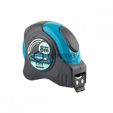 Рулетка "Schlagfest", 5 м x 19 мм, магн. обрез зацеп, двухст. шкала, нейлон покр. автоматич// Gross |  «ТАТМЕТИЗ» Рулетка "Schlagfest", 5 м x 19 мм, магн. обрез зацеп, двухст. шкала, нейлон покр. автоматич// Gross -  магазин «ТАТМЕТИЗ»