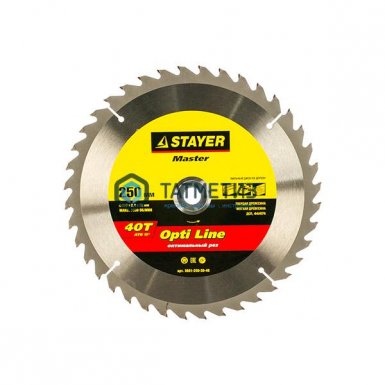 Диск пильный по дереву 250х30мм, 40Т STAYER MASTER "OPTI-Line" |  «ТАТМЕТИЗ» Диск пильный по дереву 250х30мм, 40Т STAYER MASTER "OPTI-Line" -  магазин «ТАТМЕТИЗ»