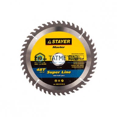 Диск пильный по дереву 210х30мм, 48Т STAYER MASTER "SUPER-Line" |  «ТАТМЕТИЗ» Диск пильный по дереву 210х30мм, 48Т STAYER MASTER "SUPER-Line" -  магазин «ТАТМЕТИЗ»