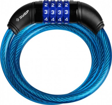 Замок тросовый  950мм, d 10мм ЗУБР "ЭКСПЕРТ", кодовый, с неизменяемым кодом |  «ТАТМЕТИЗ» Замок тросовый  950мм, d 10мм ЗУБР "ЭКСПЕРТ", кодовый, с неизменяемым кодом -  магазин «ТАТМЕТИЗ»