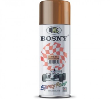 Краска аэроз. BOSNY 520 мл. №031  ЖЕЛТО-ОРАНЖЕВАЯ -  магазин «ТАТМЕТИЗ»