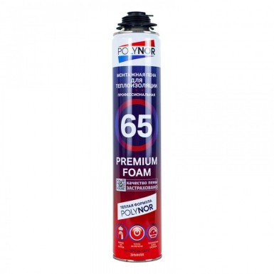 Пена монтажная проф POLYNOR PREMIUM FOAM 65+ ЗИМНЯЯ |  «ТАТМЕТИЗ» Пена монтажная проф POLYNOR PREMIUM FOAM 65+ ЗИМНЯЯ -  магазин «ТАТМЕТИЗ»