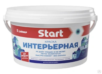 Краска ВД  СТАРТ интерьерная белоснежная 1 кг-./9 -  магазин «ТАТМЕТИЗ»