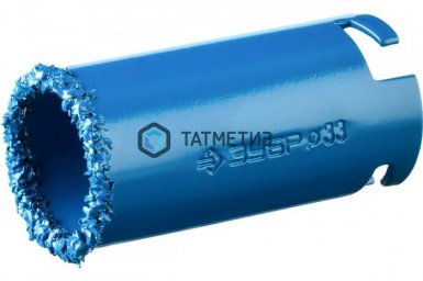 Коронка с карбид-вольфрамовой крошкой 33 мм, высота 55мм ЗУБР "ЭКСПЕРТ"* |  «ТАТМЕТИЗ» Коронка с карбид-вольфрамовой крошкой 33 мм, высота 55мм ЗУБР "ЭКСПЕРТ"* -  магазин «ТАТМЕТИЗ»