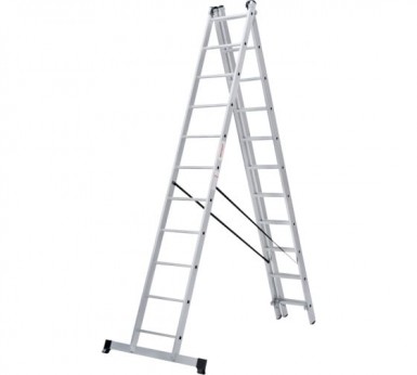 Лестница, 3 х11 ступеней, алюминиевая, трехсекционная  Новая высота серия NV100 |  «ТАТМЕТИЗ» Лестница, 3 х11 ступеней, алюминиевая, трехсекционная  Новая высота серия NV100 -  магазин «ТАТМЕТИЗ»