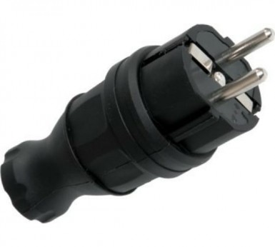 Эл.вилка прямая каучук 230В 2P+PE 16A IP44 PROxima EKF -  магазин крепежа «ТАТМЕТИЗ»