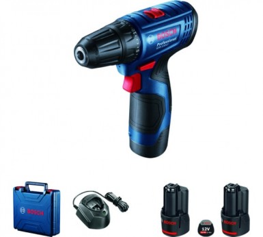Дрель-шуруповерт аккумуляторная Bosch GSR 120-LI,2x2.0 Ач+оснастка -  магазин «ТАТМЕТИЗ»