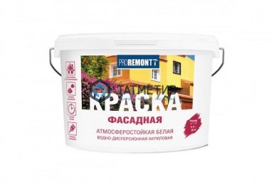 Краска ВД  PROREMONT для фасадов  БЕЛАЯ 3 кг. |  «ТАТМЕТИЗ» Краска ВД  PROREMONT для фасадов  БЕЛАЯ 3 кг. -  магазин «ТАТМЕТИЗ»