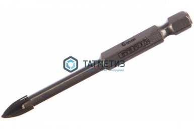 Сверло по керамике  6 мм, крестовая пластинка, шестигр. хвостовик // БАРС |  «ТАТМЕТИЗ» Сверло по керамике  6 мм, крестовая пластинка, шестигр. хвостовик // БАРС -  магазин «ТАТМЕТИЗ»