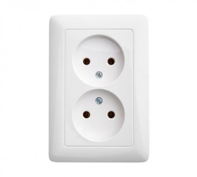 Розетка 2-м СП Хит 16А 250В без заземл. бел. SchE PS16-235B -  магазин «ТАТМЕТИЗ»