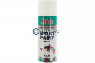 Краска аэроз. БЕЛАЯ  глянц. RAL9003 400Ml Gw.300Gr (6) Akfix -  магазин «ТАТМЕТИЗ»