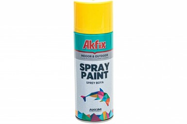 Краска аэроз. ЖЕЛТАЯ  глянц. RAL1003 400Ml Gw.300Gr (6) Akfix -  магазин «ТАТМЕТИЗ»