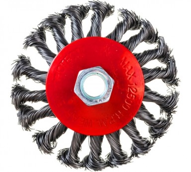 Щетка для УШМ тарелка 100 мм, М14, крученая ЕРМАК |  «ТАТМЕТИЗ» Щетка для УШМ тарелка 100 мм, М14, крученая ЕРМАК -  магазин «ТАТМЕТИЗ»