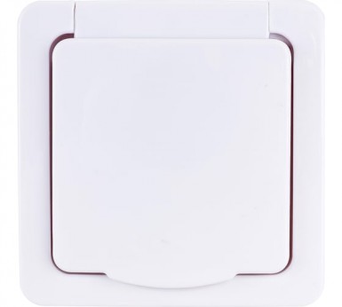 Розетка 1-м ОП Гермес Plus РСб20-3-ГПБб с защ. крышкой с заземл. IP54 бел. ИЭК -  магазин «ТАТМЕТИЗ»