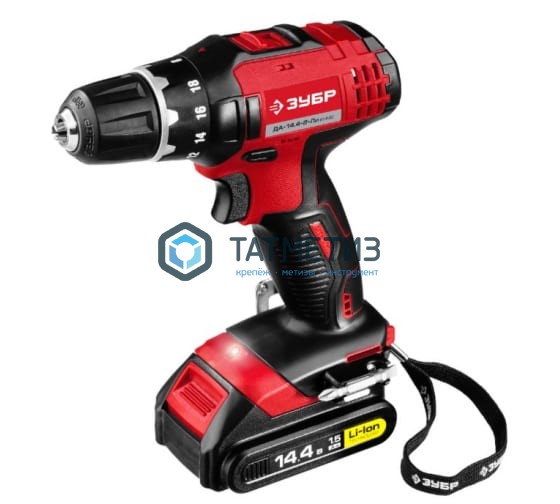 Дрель-шуруповерт 14.4В, 2 АКБ (2Ач), в кейсе, ЗУБР Мастер Дрель-шуруповерт 14.4В, 2 АКБ (2Ач), в кейсе, ЗУБР Мастер