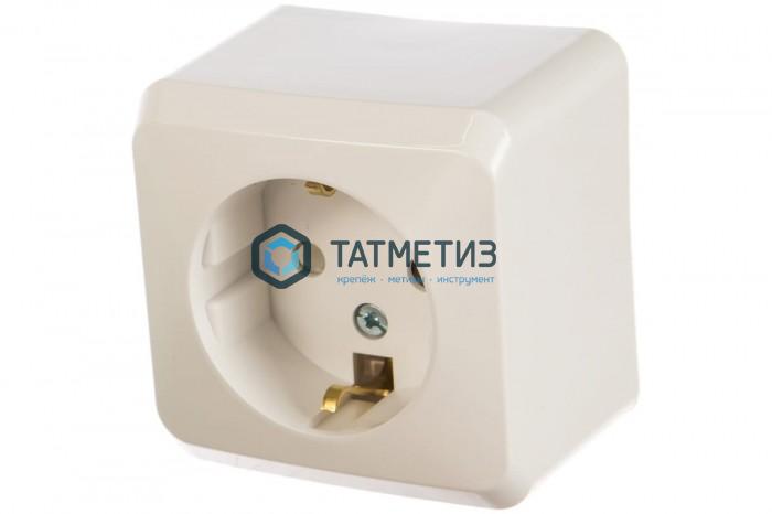 Розетка 1-м Этюд наруж, с заземл., со шторками, бел. PA16-004B Розетка 1-м Этюд наруж, с заземл., со шторками, бел. PA16-004B