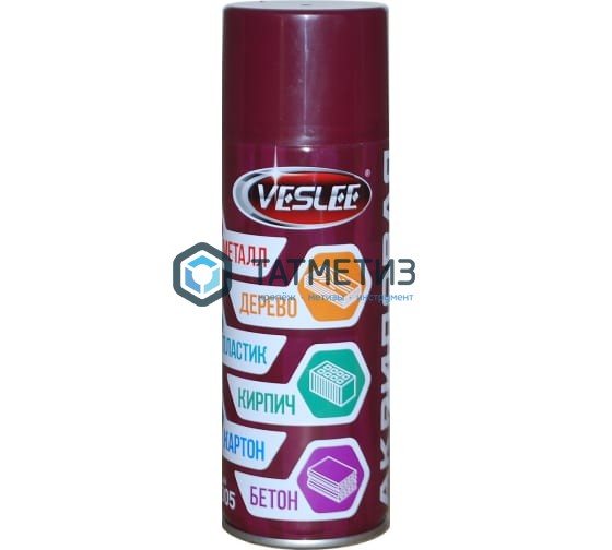 Краска аэроз. VESLEE  ВИННО-КРАСНАЯ 520 мл. RAL 3005 Краска аэроз. VESLEE  ВИННО-КРАСНАЯ 520 мл. RAL 3005