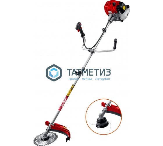 Триммер (бензокоса) ЗУБР КРБ-2500-Р  бензокоса, 2.5 кВт / 3.3 л.с., 52 см3, разборная штанга Триммер (бензокоса) ЗУБР КРБ-2500-Р  бензокоса, 2.5 кВт / 3.3 л.с., 52 см3, разборная штанга