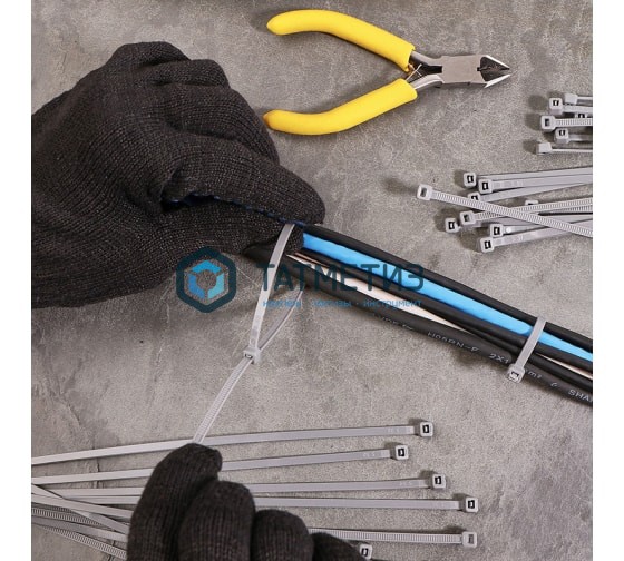 Хомут-стяжка нейлон  250 х 3,6  (100 шт/уп)  REXANT серый Хомут-стяжка нейлон  250 х 3,6  (100 шт/уп)  REXANT серый