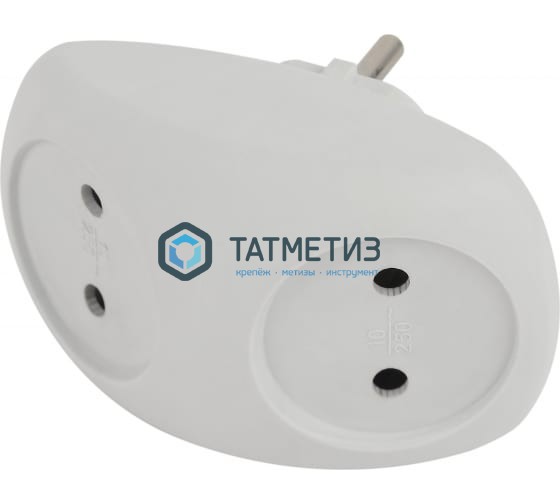 Тройник на 2 гнезда, без заземл. 10А IP20 SPx-2-W бел. Эра Тройник на 2 гнезда, без заземл. 10А IP20 SPx-2-W бел. Эра