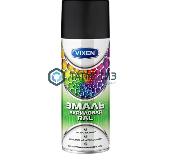 Краска аэроз. VIXEN  ЧЕРНЫЙ ЯНТАРЬ  матовая RAL 9005 520 ml./6 Краска аэроз. VIXEN  ЧЕРНЫЙ ЯНТАРЬ  матовая RAL 9005 520 ml./6