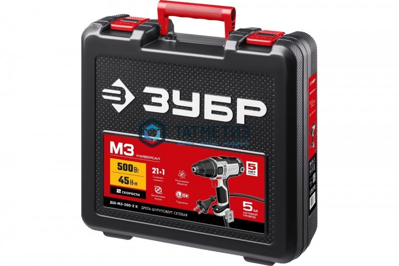 Дрель-шуруповерт сетевая, ЗУБР, 500 Вт, 0-450/0-1800 об/мин в кейсе Дрель-шуруповерт сетевая, ЗУБР, 500 Вт, 0-450/0-1800 об/мин в кейсе