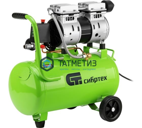 Компрессор безмаслянный малошумный МБ 1100/24,1100 Вт, 24 л, 170 л/мин// Сибртех Компрессор безмаслянный малошумный МБ 1100/24,1100 Вт, 24 л, 170 л/мин// Сибртех