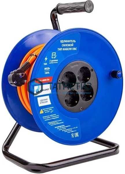 Удлинитель силовой на катушке с/з, КГ, 4000 Вт, 30м Атом Атлант Удлинитель силовой на катушке с/з, КГ, 4000 Вт, 30м Атом Атлант