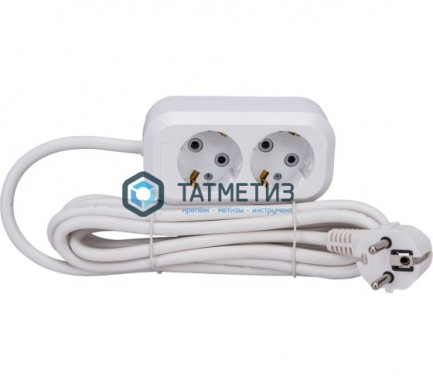 Удлинитель бытовой 2х5м с/з, 16А, IP20, ПВС 3х1,5 UNIVersal E-302А |  «ТАТМЕТИЗ» Удлинитель бытовой 2х5м с/з, 16А, IP20, ПВС 3х1,5 UNIVersal E-302А -  магазин крепежа «ТАТМЕТИЗ»