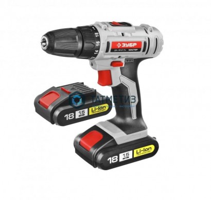 Дрель-шуруповерт ЗУБР "МАСТЕР", Li-Ion, 18 В, 1.5 Ач, 10 мм, 0-350 0-1350 об мин, 2 АКБ, БЗУ |  «ТАТМЕТИЗ» Дрель-шуруповерт ЗУБР "МАСТЕР", Li-Ion, 18 В, 1.5 Ач, 10 мм, 0-350 0-1350 об мин, 2 АКБ, БЗУ -  магазин крепежа «ТАТМЕТИЗ»
