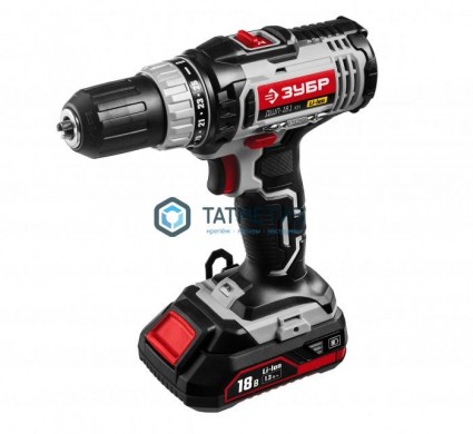 Дрель-шуруповерт, 18.0 В, 1,3 А/ч, Li-Ion, 2-х скор., 13мм, 0-400/0-1400об/мин, 2 АКБ, БЗУ, ЗУБР |  «ТАТМЕТИЗ» Дрель-шуруповерт, 18.0 В, 1,3 А/ч, Li-Ion, 2-х скор., 13мм, 0-400/0-1400об/мин, 2 АКБ, БЗУ, ЗУБР -  магазин крепежа «ТАТМЕТИЗ»