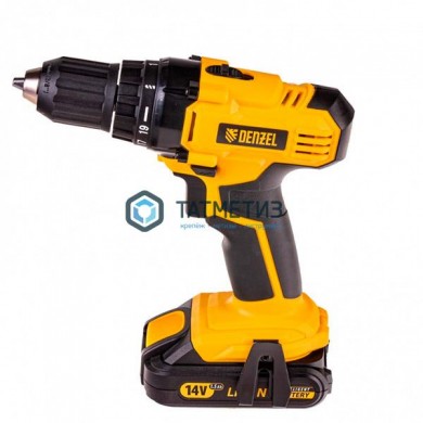 Дрель-шуруповерт аккумуляторная CDL-IB-14-02, Li-Ion, 14 В, 1,5 Ач, 2 акк.// Denzel |  «ТАТМЕТИЗ» Дрель-шуруповерт аккумуляторная CDL-IB-14-02, Li-Ion, 14 В, 1,5 Ач, 2 акк.// Denzel -  магазин крепежа «ТАТМЕТИЗ»
